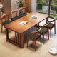 Zhangdian 2024 Nouveau bureau et table de salle à manger intégrée avec le nouveau salon de style chinois grande table en bois massif en bois massif multi-personnes table