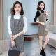 Yushida hochwertiger Wollkleid für Frauen für Frauen Neue Weste Rock Weste Basisrock mittelgroßer Herbst- und Winterkaffee [1098] (mit Taschen) S Büste 80-95 Jin [Jin ist gleich 0,5 kg] Büste 86