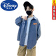 Disney Boys Denim Shirt 24 Spring and Autumn New Fashionable Medium Large Children's Top Casual Jacket Handsome Trendy Long Sleeve Blue 130