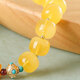 Longyin Natural Beeswax Bracelet Men's Pixiu Amber Bracelet Women's Gold Twist Honey Buddha Beads Rosary Bucket Beads Birthday Gift YJ 8*9mm Bucket Beads White Jade Style