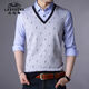Classic Car (Laoyeche) High-End-Herren-T-Shirt mit falschem zweiteiligen Langarmjugend-Basishemd Korean Slim Strick Modentrend Herren Modell 3878 Blau 2xl 180