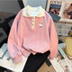 Disney Girls Sweatshirt Frühlings- und Herbststil 2024 Neue modische Kinder verdickte kleine Mädchen Herbst-Polo-Hemd Langarmed Top Trendy Pink [Frühlings- und Herbststil] White Love 130 Vorschläge 48-58 Jin [Jin gleich 0,5 kg]