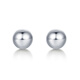 Liuguifu Jewelry Platinum Earrings Women's Pt950 Earrings Earrings Glossy Round Beads Plain Style Birthday Gift 1.05g