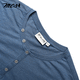 MCS comes from Marlboro American retro long-sleeved T-shirt spring new cotton slim round neck solid color Henley shirt for men light gray blue K1 56/XXXL/185