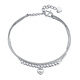Pt.Charm Platinum Bracelet pt950 Elegant Heart Double Layer Women's Bracelet Jewelry Handmade Birthday Gift Platinum Bracelet for Girlfriend If it is not in stock, it can be customized. Take 5.65g as an example