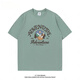 
BEBW American fashion brand summer printed short-sleeved T-shirt men's 2024 new loose retro versatile base shirt casual top fruit green T-shirt-3884 S [75-95Jin[Jin equals 0.5 kg]]