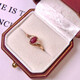 Eba 0.75ct natural pigeon blood red ruby ring colorful 18K gold diamond ring for girlfriend birthday gift ready for size 9-22 leave a message