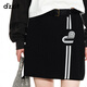 Dzzit Frühlings- und Sommer Neuer Retro Sportkontrast Design Wollpullover Rock Kurzrock Frauen 3H1E7031A Schwarz XS