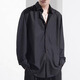 ShanNU short-sleeved shirt men's 2025 summer ice silk black casual shirt draped loose spring new business top trend black [short-sleeved] CY45 XL [recommended 140-155Jin [Jin equals 0.5 kg]]