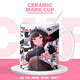 Jue District Zero Ailian Hai Girl Peripheral Zweidimensionales Trinkbecher Keramik 1 Porzellan Becher Geburtstagsgeschenk Ornament Weiße Mk1105 Exquisite Keramik-Tasse + Löffel + Tasse Deckel