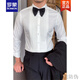 罗蒙ROMON品牌高端春秋季宴会主持百搭礼服白色长袖衬衫男英伦小资修身衬衣潮新品 白色 XL