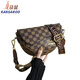 Bolsa de canguro (canguro) bolso para mujeres 2024 Autumn New Simple y de moda europeo y estadounidense Retro Chess Board Plaid One-Hohor Crossbody Bag Bagpling Brown