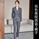 Sugargirl gray high-end professional small suit suit female new work clothes teacher interview suit jacket workwear spring and autumn gray striped long-sleeved suit + pants XL