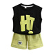 
G.DUCKKIDS little yellow duck boy summer suit 2024 new children's clothes Korean style fashion one-year-old baby sports two-piece set black 100 size 2~3 years old [90-100cm]