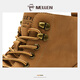 Botas mellen para hombres versátiles retro botas cortas ropa de trabajo botas amarillas de estilo parejas de parejas al aire libre de montañismo nieve botas martin hombres amarillos marrón 41 (255 mm)