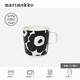 Marimekko New Year's gift Unikko You Ni can print Nordic Finnish mug 400ml home dining porcelain black, white (400ml)