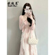 
Odihui French dress women's 2025 summer new first love gentle style floral suspender skirt women's clothes set pink cardigan + suspender skirt M