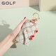 Golf (GOLF) key bag for women multifunctional key bag small mini keychain card bag key bag two-in-one beige with cherry powder