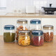 Longstar round glass sealed jar, moisture-proof transparent kitchen glass bottle storage jar, lead-free pickle jar snack jar, champagne color 500ML