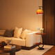 Zhong Shuai's antique style floor lamp living room sofa next to the shelf ornaments American retro bedroom bedside table integrated gold-wood color desktop-three-color light changing