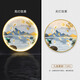 Three ants New Chinese style Jiuyu Picture Porch Decorative Painting with Lights Round Mural Entrance Door Painting Living Room Hanging Painting Landscape Crystal Porcelain Painting Jiuyu Jucai 1342 Diameter 100cm Remote Control Connection Power Supply Gold Aluminum Alloy Frame
