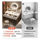 Yuemeimei dressing table bedroom dressing table modern simple master bedroom dressing table with makeup stool and mirror table double layer light gray 100CM + LED light mirror