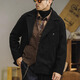 Pos después de la exploración, la chaqueta de traje de traje de traje de muescas retro estadounidense de peso casual de los hombres y la chaqueta de hombres sueltas de otoño de la marca de moda top para hombres marrón 2xl (160-180jin [Jin equivale a 0.5 kg])