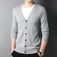 Hengyuanxiang lana pura cárdigan para hombres con cuello en V de otoño de otoper de otoper de invierno y ropa de ropa joven y ropa joven gris l 175/50/110