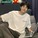 Colombass T-shirt à manches courtes en coton pur pour hommes en été japonais mode décontracté étudiant à demi-manche T-shirt blanc L / 175 (recommandé 125-145jin [Jin est égal à 0,5 kg]))