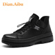 Dian.Aibu Light Luxury Martin Boots Men's 2025 Summer New Non-Slip-Resistant Wear-Resistant Work Boots Comfortable Soft Sole High-top Boots Black [Brand Martin Boots Men] Limited Edition 41