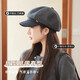 Scarecrow beret hat for women 2025 new fashion versatile Korean painter's hat simple octagonal hat showing face small and suitable for all seasons black one size