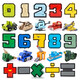 XINLEXIN Digital Transformation Toy Team King Kong Combination Robot Dinosaur Letters Three-dimensional Assembly Cognitive Building Block Toys 10 Numbers + 5 Symbols (Storage Color Box Pack)