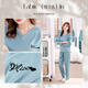 Modal Ice Silk Pajamas Printemps et été sexy Sexy à manches longues à manches longues Satin Casual Loose Implice de vêtements 9901-HULU BLUE [pantalon à manches longues] M [80-100jin [Jin est égal à 0,5 kg]]]