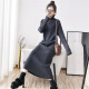 Fanshu Dress Women's 2020 Autumn Internet Celebrity Extended Sweater Skirt Over the Knee Thickened Inside High-neck Knitted Bottoming Shirt Mid-Length Skirt yw2521 Black One Size