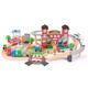 Little Wooden Track Train Toys Детские строительные сборочные блоки высокоскоростных железнодорожных электрических поездов 3-6-летние подарки на день рождения мальчика 139 кусочков экологически чистых дорожек [в коробках + дерево бука]]