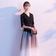 Noliti's Temperament Banquet Dress Dress Long 2025 Le nouveau style peut être porté lors de la réunion annuelle de l'hôte Dreamy Starry Sky Jirt Femmes Black Long XL