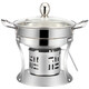 Xiaoyu 304 thickened stainless steel alcohol stove single-person small hot pot commercial home restaurant commercial hotel one person one pot 17cm 304 glass lid (solid and liquid dual use)