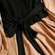 Shanidoluo large size women's clothing fat sister spring and autumn style slimming medium length fake two-piece fat mm belly-covering chiffon dress 16788 khaki 5XL recommended 180-200 Jin [Jin equals 0.5 kg] to wear