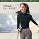 Benefacción Camisa de la base deportiva para mujeres con media tortuga deportes al aire libre que corren calientes afuera de manga larga EL14223 Graphite Grey L (100)