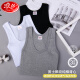 Langsha vest men's 100% cotton threaded fitness sports bottoming tight sleeveless vest men's casual vest L88999 black and white gray 3 pieces XL