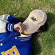Meman hat men's spring and summer retro sun protection baseball cap three-dimensional letter embroidery face small sun protection baseball cap women khaki-R mark single size adjustable (54-60cm)