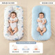 Betis crib mid-bed anti-jump baby bed removable and portable newborn bed removable and washable sleep aid 0-3 years old Cute rabbit travels shaping + slope pillow