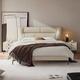 
Lin's home double bed master bedroom large bed modern light luxury top layer cowhide ribs skeleton bed leather art bed 1.8 meters 2 meters TPC701