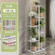 Solno Flower Stand de múltiples capas plegables Balcón de interior de la casa del hogar decorativo Sala de estar de hierro forjado Patio Simple Back Suculento H917 (versión de actualización de 7 macetas)