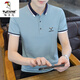 Camiseta de carpintería (Tucano) Tendencia de verano de la tendencia de verano de la solapa de la solapa de la solapa para hombres. Camisa Negocio Collar de algodón informal Ropa de manga corta Verde QY673 L