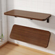 Jiyi Mufang one-word plate storage rack wall storage rack wall-mounted folding table no punching kitchen storage one-word plate dining table decoration walnut color 80X30CM (with 2 thickened anti-rust branches