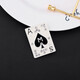 QUAMER gold store niche design Gedi playing card letter brooch counter high-end all-match brooch pin with gold deep