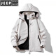 JEEP SPIRIT冲锋衣男女同款春秋防水男士外套三合一可拆卸登山服户外夹克男 6628款黑色-春秋款  XL 110-130斤