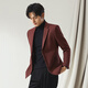 Qi Brand [High-end Series] Suit Men's Spring and Summer New Imported Fabric Pure Wool Business Casual Suit Jacket Bean Paste Red 50 (180)