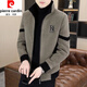 Pierre Cardin (Pierre Cardin) Autumn and Winter Fashion Woolen Jacket Men's Velvet Thickened Stand Collar Jacket Trendy Handsome Casual Woolen Coat Trendy Khaki Velvet XL 125-145Jin Jin is equal to 0.5 kg